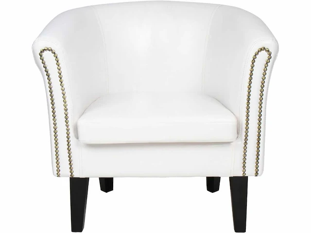 2 x chesterfield fauteuil van kunstleer en hout - afbeelding 4 van  6