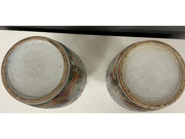 2 x chinese vazen met goudkleurige handvaten in dierenfiguur - afbeelding 4 van  4