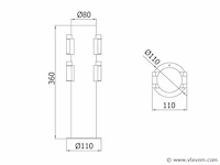2 x cortona buiten kolom 4 x schuko zwart - afbeelding 4 van  7