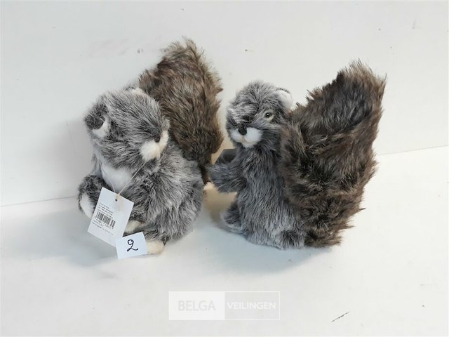 2 x deco eekhoorn 20 cm zachte haren - afbeelding 2 van  3