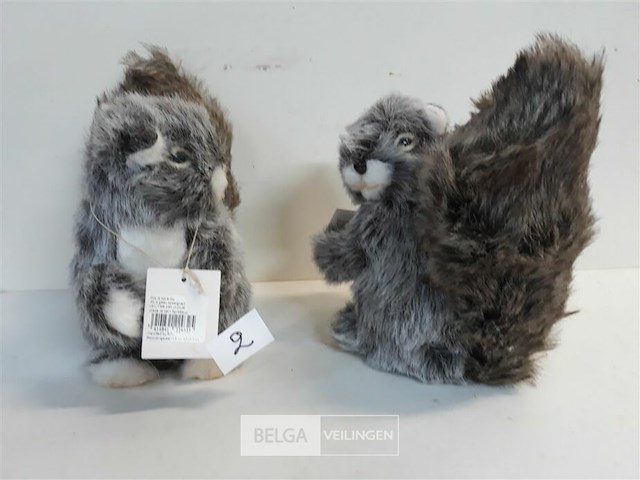 2 x deco eekhoorn 20 cm zachte haren - afbeelding 3 van  3