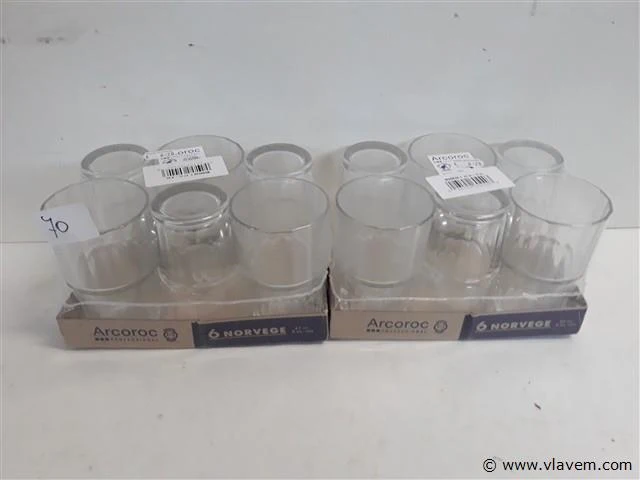 2 x drinkglazen 27 cl stapelbaar 6 stuks - afbeelding 1 van  2