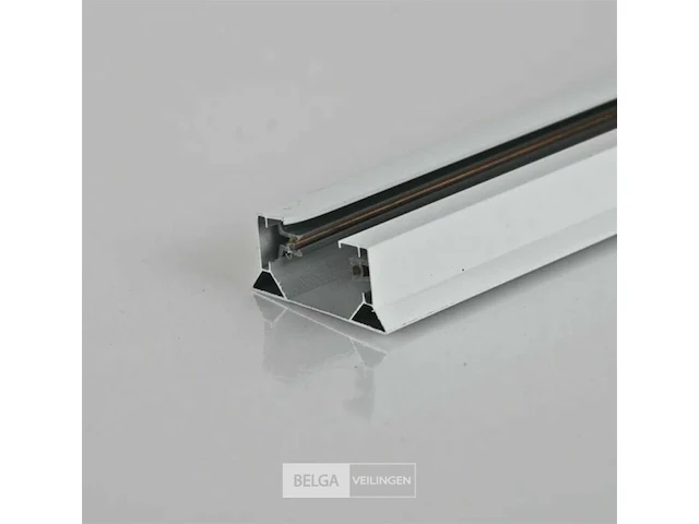 2 x eenfase rail – 1 m –wit – aluminium – ip20 – inclusief montageset - afbeelding 3 van  4