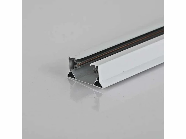 2 x eenfase rail – 1 m –wit – aluminium – ip20 – inclusief montageset - afbeelding 2 van  3