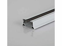 2 x eenfase rail – 1 m –wit – aluminium – ip20 – inclusief montageset - afbeelding 2 van  3