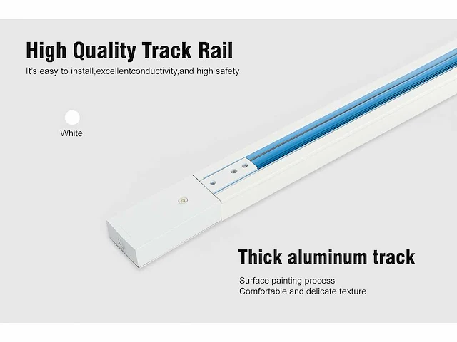 2 x eenfase rail – 1 m –wit – aluminium – ip20 – inclusief montageset - afbeelding 1 van  3