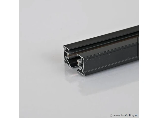 2 x eenfase rail – 1 m – zwart –aluminium – ip20 – inclusief montageset - afbeelding 2 van  3