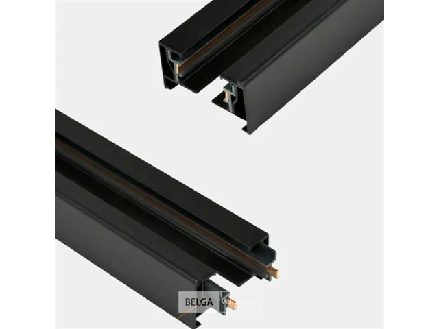 2 x eenfase rail – 1 m – zwart –aluminium – ip20 – inclusief montageset - afbeelding 4 van  4