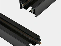2 x eenfase rail – 1 m – zwart –aluminium – ip20 – inclusief montageset - afbeelding 4 van  4
