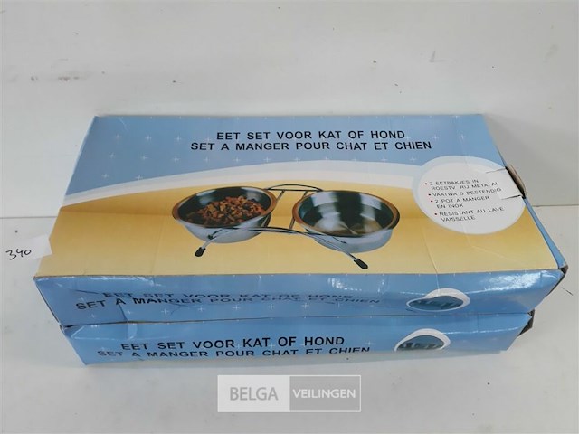 2 x eet-set voor kat of hond - afbeelding 1 van  3