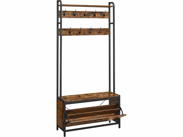 2 x entreekast met bank, 9 haken en plank - afbeelding 2 van  7