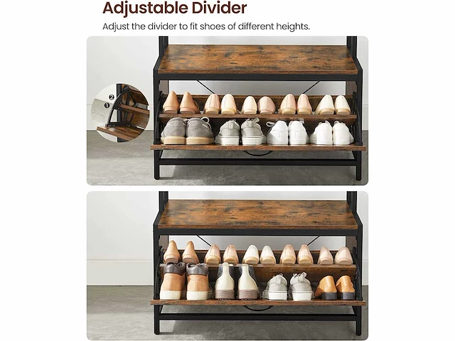 2 x entreekast met bank, 9 haken en plank - afbeelding 5 van  7