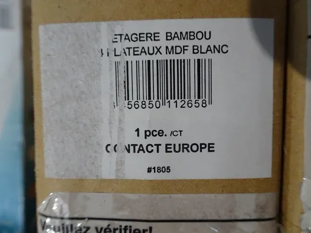 2 x etagaire bamboo mdf blanc - afbeelding 2 van  3