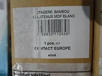 2 x etagaire bamboo mdf blanc - afbeelding 2 van  3
