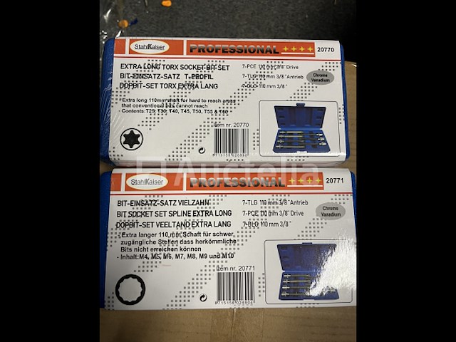 2 x extra lange dop bit set torx en spline - afbeelding 2 van  5
