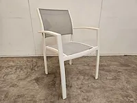 2 x garden prestige alu stapelstoel namur white mat - grey - afbeelding 1 van  4