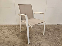 2 x garden prestige alu stapelstoel sydney wit - champagne - afbeelding 1 van  4