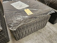 2 x garden prestige wicker lounge salontafel/ poef met kussen antraciet - afbeelding 5 van  6