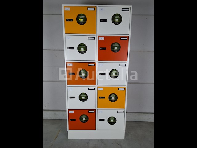 2 x gispen lockerkast oranje wit - afbeelding 1 van  2