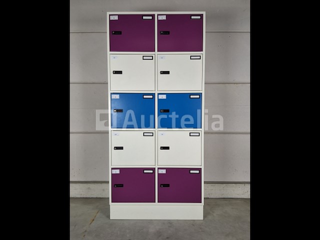 2 x gispen lockerkast paars + appelblauw - afbeelding 2 van  2