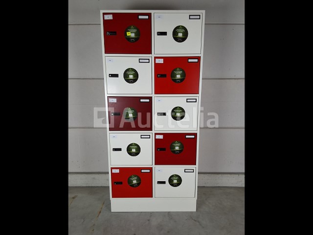 2 x gispen lockerkast rood wit - afbeelding 1 van  2