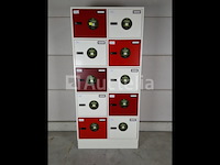 2 x gispen lockerkast rood wit - afbeelding 1 van  2