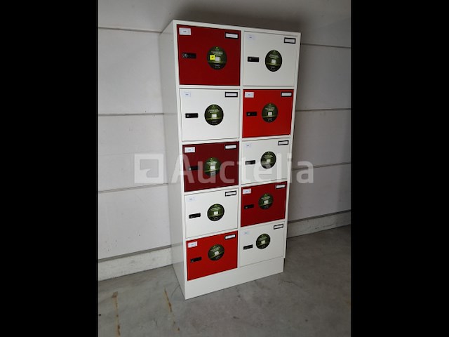 2 x gispen lockerkast rood wit - afbeelding 2 van  2