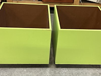 2 x groene opbergbakken op wielen - afbeelding 1 van  3