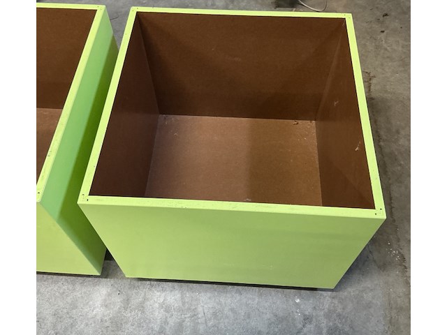 2 x groene opbergbakken op wielen - afbeelding 2 van  3