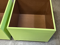 2 x groene opbergbakken op wielen - afbeelding 2 van  3