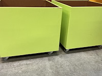 2 x groene opbergbakken op wielen - afbeelding 3 van  3