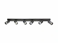 2 x gu10 opbouwspot armatuur 6 cilinders zand zwart draaibaar - afbeelding 3 van  4