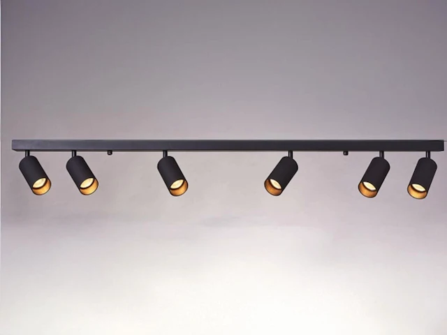2 x gu10 opbouwspot armatuur 6 cilinders zand zwart draaibaar - afbeelding 1 van  4