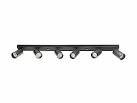 2 x gu10 opbouwspot armatuur 6 cilinders zand zwart draaibaar - afbeelding 3 van  4