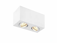 2 x gu10 opbouwspot armatuur dual fittingen wit kantelbaar - afbeelding 1 van  6