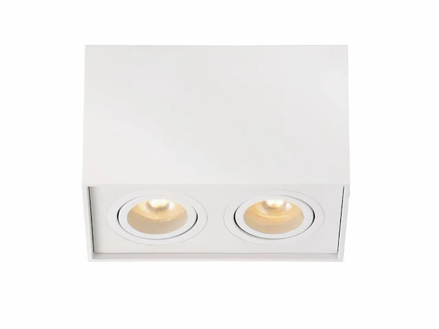 2 x gu10 opbouwspot armatuur dual fittingen wit kantelbaar - afbeelding 2 van  6