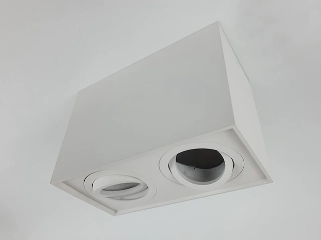 2 x gu10 opbouwspot armatuur dual fittingen wit kantelbaar - afbeelding 4 van  6
