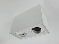 2 x gu10 opbouwspot armatuur dual fittingen wit kantelbaar - afbeelding 4 van  6