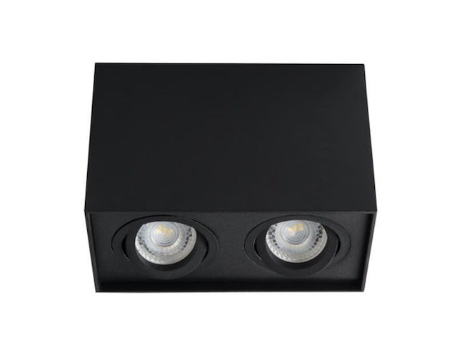 2 x gu10 opbouwspot armatuur dual fittingen zwart kantelbaar - afbeelding 2 van  7