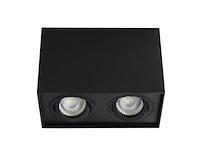 2 x gu10 opbouwspot armatuur dual fittingen zwart kantelbaar - afbeelding 2 van  7