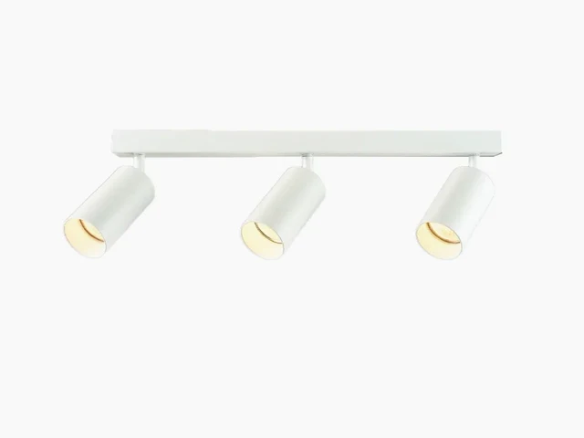 2 x gu10 opbouwspot armatuur triple cilinder zand wit draaibaar - afbeelding 1 van  5