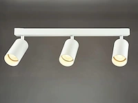2 x gu10 opbouwspot armatuur triple cilinder zand wit draaibaar - afbeelding 3 van  5