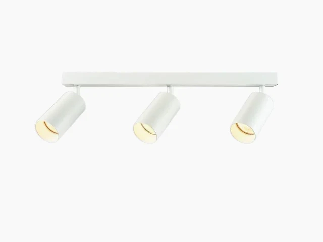 2 x gu10 opbouwspot armatuur triple cilinder zand wit draaibaar - afbeelding 1 van  5
