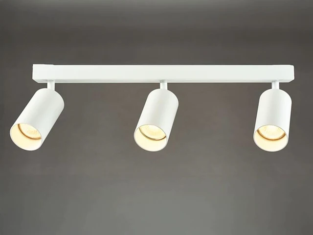 2 x gu10 opbouwspot armatuur triple cilinder zand wit draaibaar - afbeelding 3 van  5