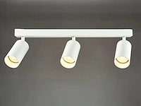 2 x gu10 opbouwspot armatuur triple cilinder zand wit draaibaar - afbeelding 3 van  5
