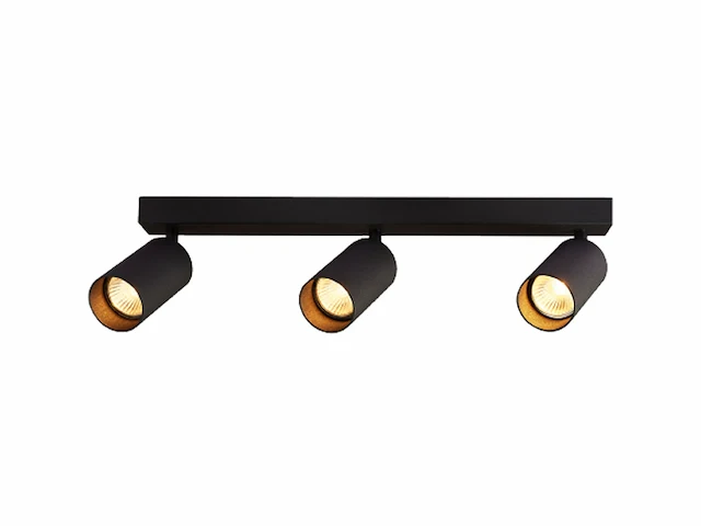 2 x gu10 opbouwspot armatuur triple cilinder zand zwart draaibaar - afbeelding 1 van  3