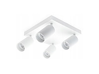 2 x gu10 vierkant opbouwspot armatuur 4 cilinders zand wit draaibaar - afbeelding 3 van  4