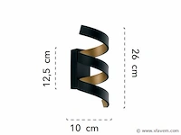 2 x helix design wand lamp zwart - afbeelding 2 van  7