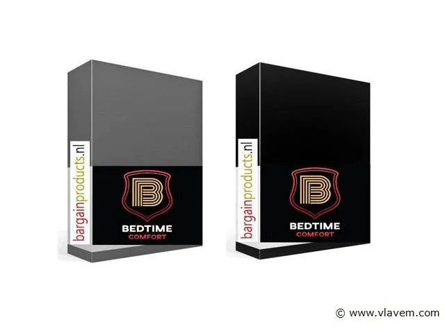 2 x hoeslaken antraciet en zwart 200x200 - afbeelding 1 van  1