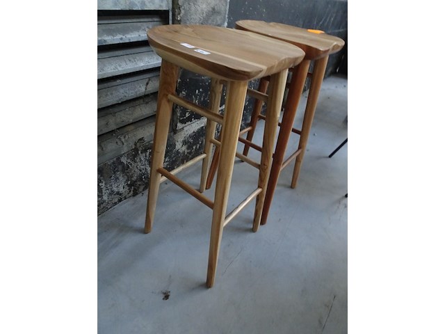 2 x houten barkruk - afbeelding 2 van  3